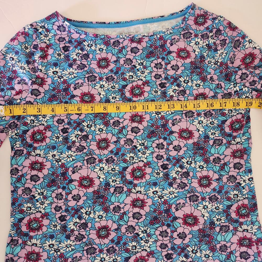 Talbots The Tee Floral 3/4 Sleeves Shirt Size Medium - Picture 5 of 7
